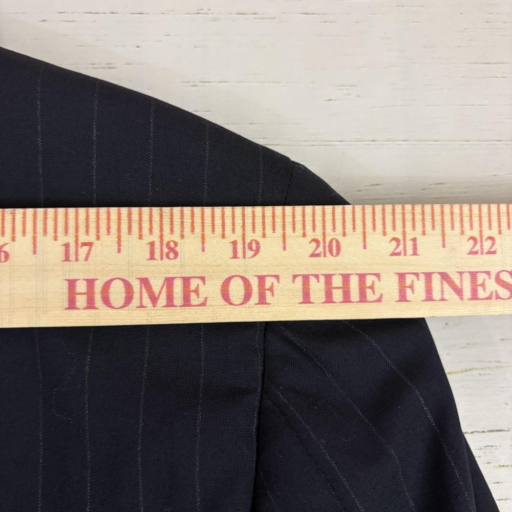 Paul Stuart Suit Mens Navy Pinstripe Wool 2 Pc Tailored In USA Lined Classic - Picture 13 of 16